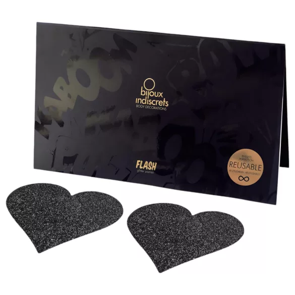 Bijoux Indiscrets - adesivo de mamilo coração - preto