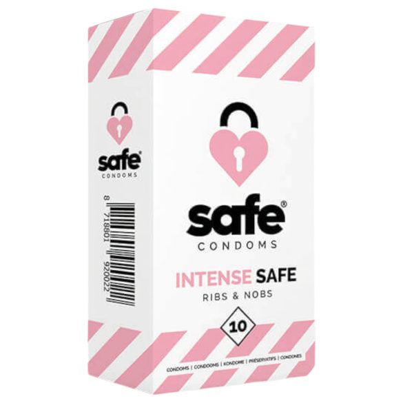 SAFE Intense Safe - Preservativo texturizado com nervuras e pontos (10 unidades)