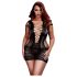 BACI Plus Size - Vestido mini com renda de manga curta - Preto (XL-XXL)
