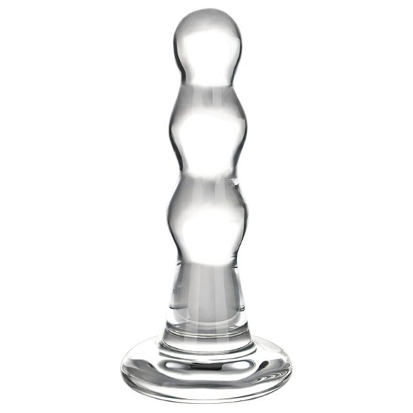 GLAS - Dildo Anal Ondulado de Vidro (Transparente)