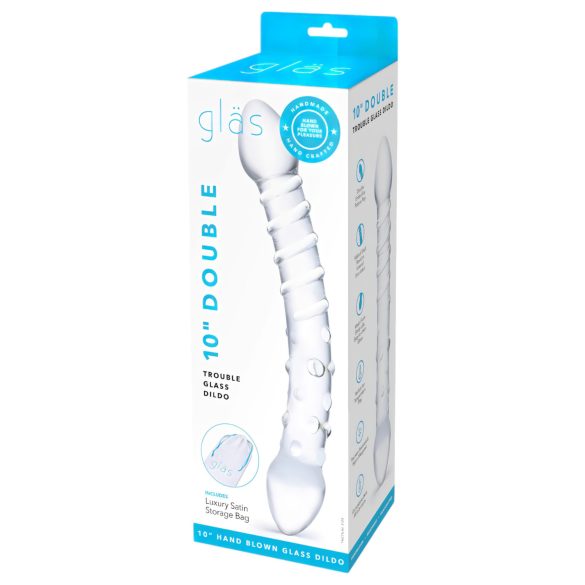 GLAS - Dildo duplo de vidro (transparente)
