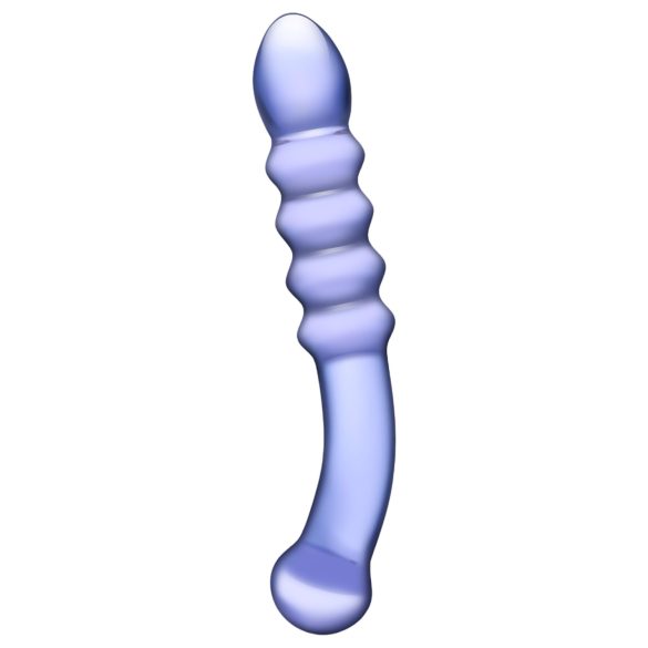 GLAS - Dildo Duplo de Vidro (Transparente Roxo)