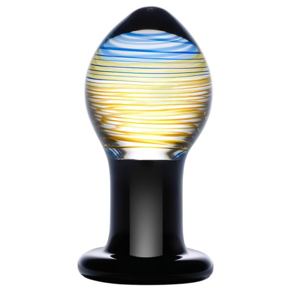 GLAS Galileo - plug anal de vidro (preto-dourado)