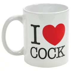 I Love Cock - caneca, presente erótico (branca)