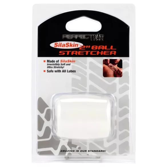 SilaSkin - anel peniano e extensor de testículos - silicone branco