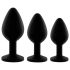 Rianne - Conjunto de 3 Plugs Anais de Silicone (Preto)