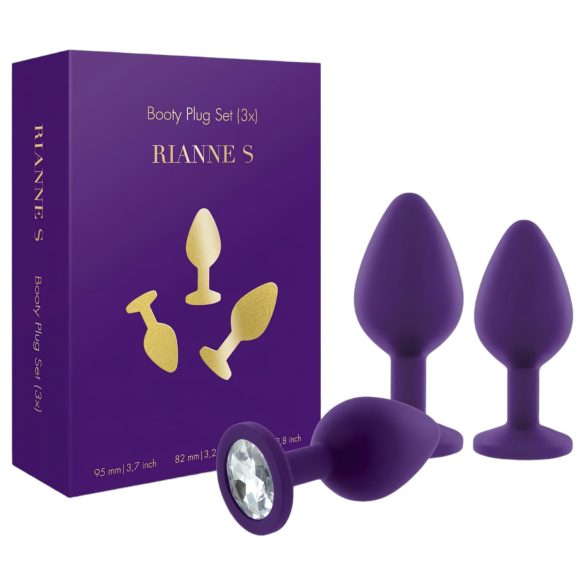 Rianne - Conjunto de 3 Plugues Anais de Silicone (Roxo)