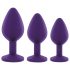 Rianne - Conjunto de 3 Plugues Anais de Silicone (Roxo)