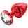 DIOGOL Anni - plug anal com pedra branca - vermelho (3cm)