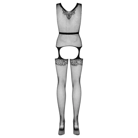 Obsessive - conjunto lingerie rede com laço cetim - preto (S-L)