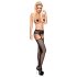 Obsessive S307 - Conjunto Floral com Cinta-liga - Preto (S-L)