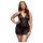 BACI Plus Size - babydoll de renda com laço no pescoço - preto (XL-XXL)
