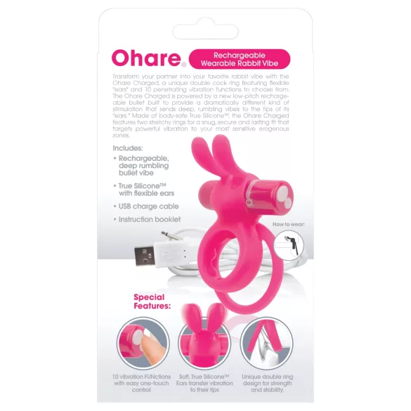 Screaming O Ohare - anel peniano vibratório recarregável com coelho