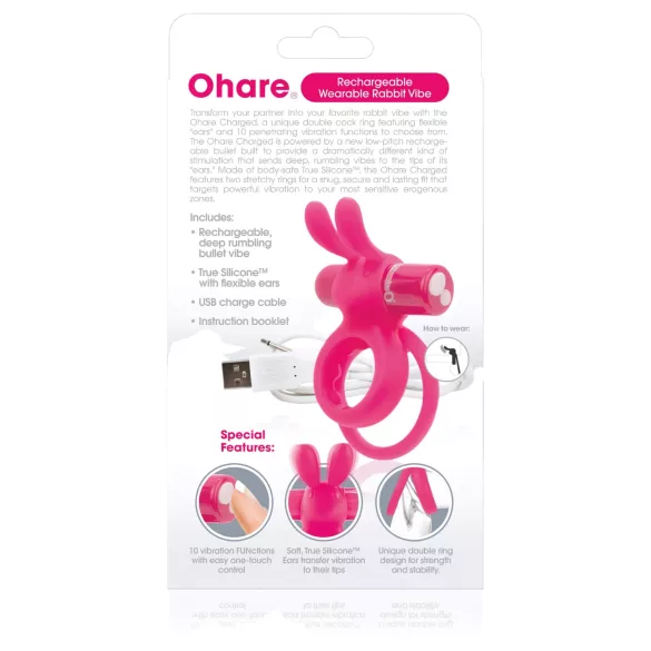Screaming O Ohare - anel peniano vibratório recarregável com coelho