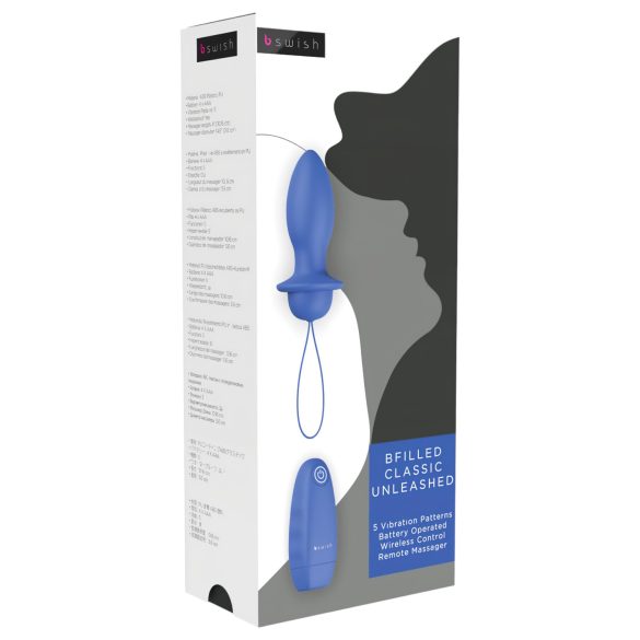 B SWISH Bfilled Classic - vibrador anal com controle remoto (azul)