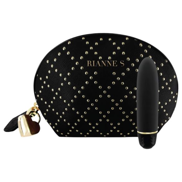Rianne Essentials Classique Stud - vibrador de silicone em forma de batom (preto)