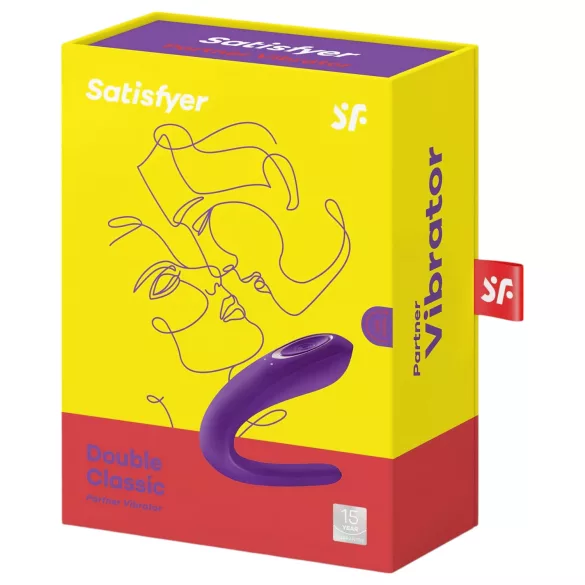 Satisfyer Double Classic - vibrador duplo à prova d'água com bateria (roxo)
