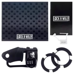 LOCK A WILLY - jaula peniana com cadeado - silicone preto