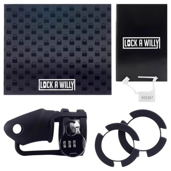 LOCK A WILLY - jaula peniana com cadeado - silicone preto