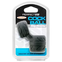   Perfect Fit - Anel peniano e esticador de escroto SilaSkin (preto)