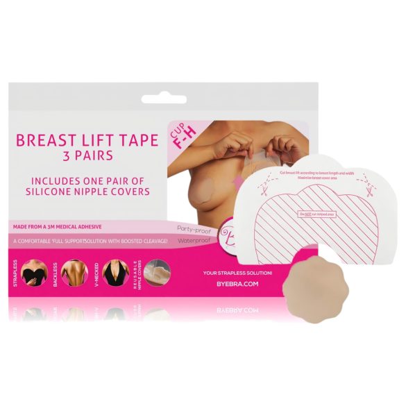 Adesivo Levantador Invisível Bye Bra Nude - 3 pares