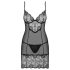 Obsessive Alluria - Camisola e Tanga Rendados (preto)