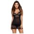 Obsessive Alluria - Camisola e Tanga Rendados (preto) - L/XL