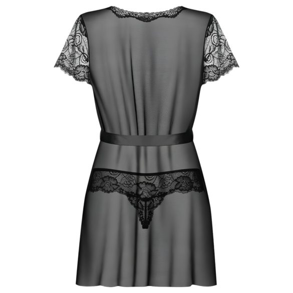 Obsessive Alluria - Robe rendado e tanga (preto)