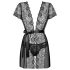 Obsessive Alluria - robe rendado e tanga (preto) - L/XL