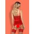 Obsessive Lovica - Top rendado com cinta-liga e fio dental (vermelho)