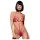 Obsessive Luiza - body vermelho com alças e padrão de tulipas (S/M)