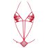 Obsessive Luiza - body vermelho com alças e estampa de tulipa (S/M)