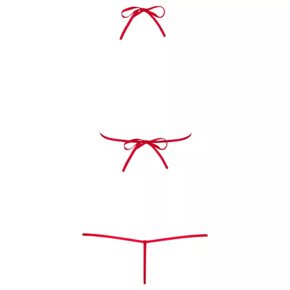 Obsessive Luiza - body vermelho com alças e padrão de tulipas (S/M)