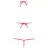 Obsessive Luiza - body vermelho com alças e padrão de tulipas (S/M)