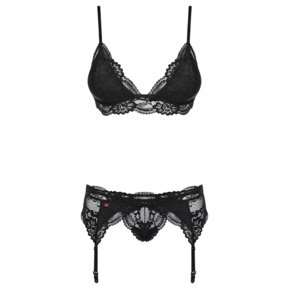 Obsessive - conjunto lingerie rendada - preto