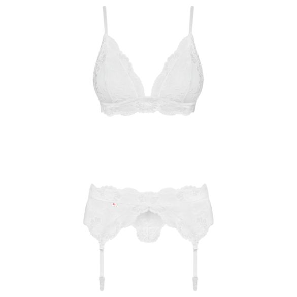 Obsessive 810-SEG-2 - conjunto de lingerie rendada (branco) - L/XL