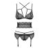 Obsessive Frivolla - Conjunto de Lingerie Picante em Renda (Preto) - L/XL