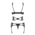 Obsessive Frivolla - Conjunto de Lingerie Picante em Renda (Preto) - L/XL