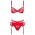 Conjunto de Lingerie Obsessive Heartina (vermelho) - L/XL