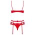 Conjunto de Lingerie Obsessive Heartina (vermelho) - L/XL