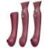 ZALO Queen - vibrador de ponto G e clitóris com sucção - silicone vermelho