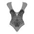 Obsessive B112 – body aberto com asas de anjo em renda (preto) - XL/XXL