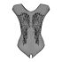 Obsessive B112 – body aberto com asas de anjo em renda (preto) - XL/XXL