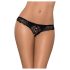 Obsessive Miamor - Calcinha Aberta de Renda com Pedrarias (Preta) - L/XL