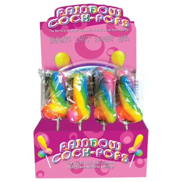 Rainbow Cock Pop - pirulito formato pênis - sabor frutas - 85g