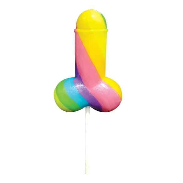 Rainbow Cock Pop - pirulito formato pênis - sabor frutas - 85g