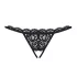 Obsessive - tanga aberta rendada com laço - preto