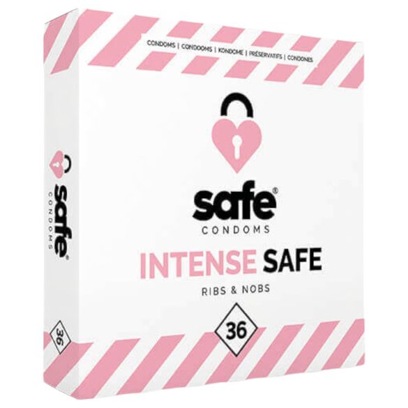 SAFE Intense Seguro - Preservativo texturizado e pontilhado (36 unidades)