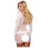 Lapdance Center Stage - Mini Vestido de Renda com Manga Longa (Branco) - S-L