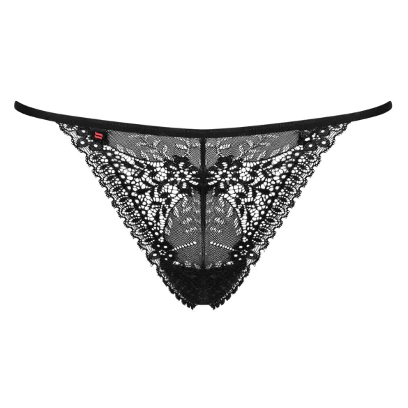 Obsessive Intensa - tanga de renda com tiras - preto - L/XL